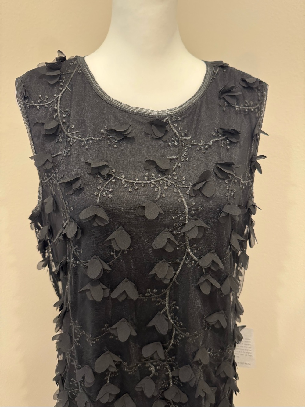 Max Studio Sheath Dress 3D Appliqué Floral XL Party Cocktail Evening Wedding - Picture 3 of 9